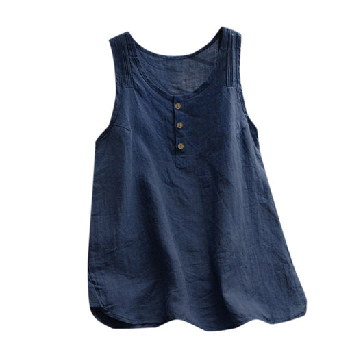 Chaleco de Lino y Algodón con Botones para Mujer - Image 6