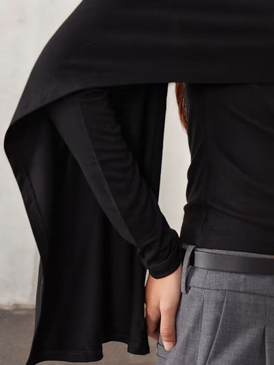 Blusa Elegante con Capa para Mujer - Estilo Premium Oscuro - Image 11