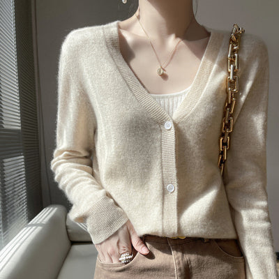 Cardigan Corto de Cachemira Tejida con Mangas Largas para Mujer - Image 6