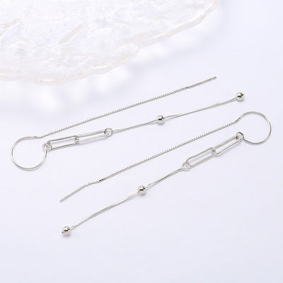 Aretes de Plata Esterlina S925 con Cadena Original - Image 5