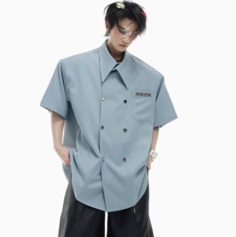 Camisa Casual Holgada de Manga Corta Premium para Hombre