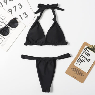 Bikini Anudado de Colores Sólidos Estilo Europeo y Americano - Image 6