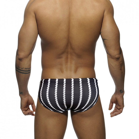 Traje de Baño Deportivo Rayas Verticales Cintura Baja para Competencia - Image 5