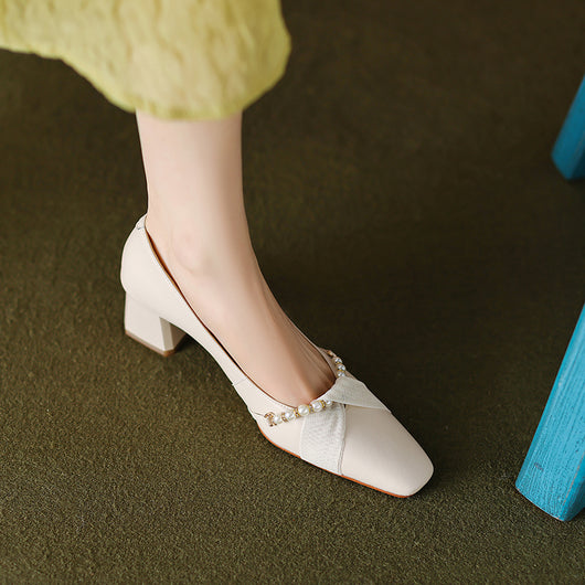 Zapatos de Dama Elegantes con Perlas Decorativas - Image 7