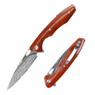 Cuchillo Plegable de Defensa Personal con Acero Damasco VG10 de Alta Dureza - Image 5
