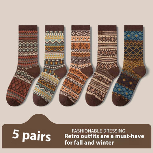 Calcetines Étnicos Retro Desodorizantes para Mujer - Image 24
