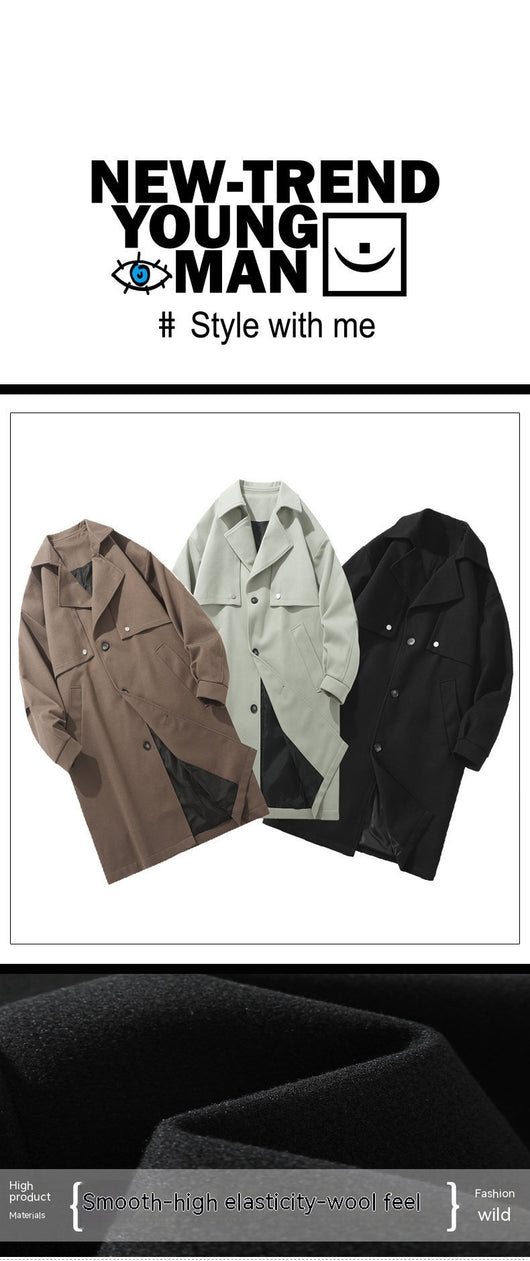 Abrigo de Lana Clásico Estilo Británico para Hombre - Image 10
