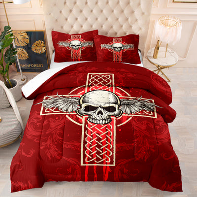 Edredón Calavera Halloween Diseño Digital Algodón Plumas Cama Europea - Image 11
