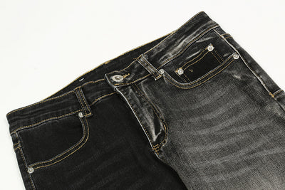 Jeans Rectos Holgados Vintage Desgastados con Contraste para Hombre - Image 12
