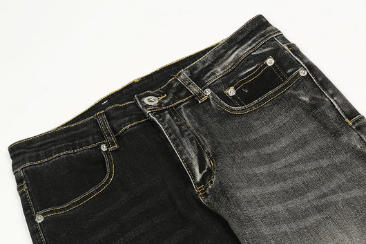 Jeans Rectos Holgados Vintage Desgastados con Contraste para Hombre - Image 12