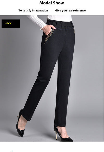 Pantalones Vaqueros Talle Alto Cintura Elástica Corte Recto - Image 11