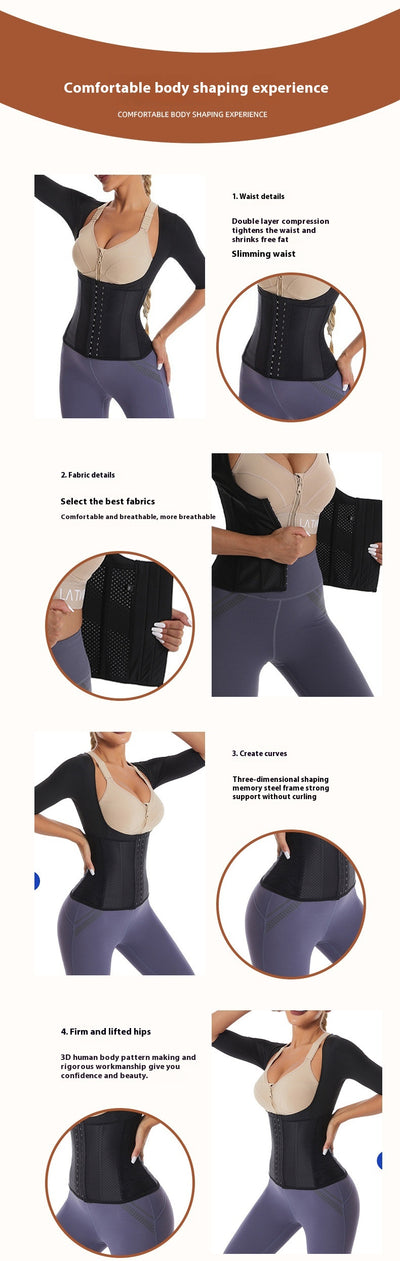 Faja Deportiva Reductora con 10 Varillas y Manga Corta - Cintura Controladora - Image 11