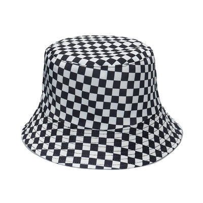 Gorro Pescador Cuadros Blanco y Negro - Estilo Clásico Versátil - Image 2