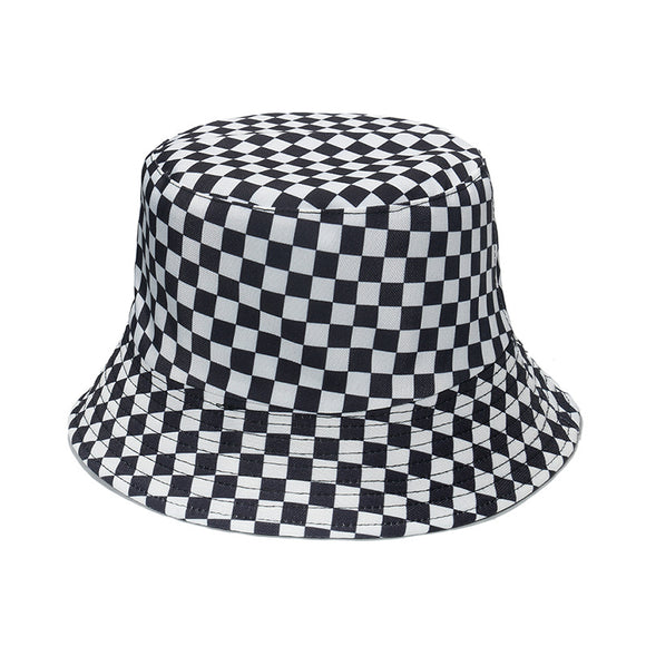 Gorro Pescador Cuadros Blanco y Negro - Estilo Clásico Versátil