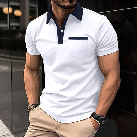 Polo Slim Fit con Bolsillo de Solapa para Hombre