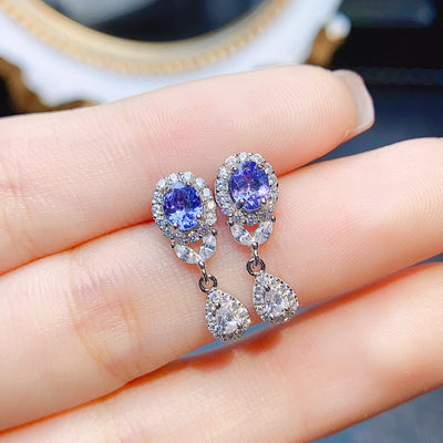Aretes de Tanzanita Natural para Mujer - Elegancia y Sofisticación - Image 7