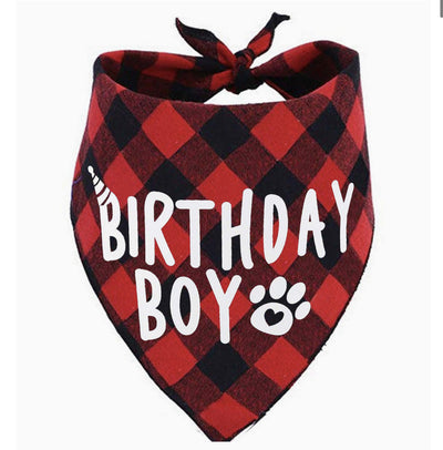 Pañuelo Triangular Escocés para Cumpleaños de Mascotas - Image 3