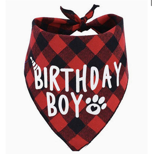 Pañuelo Triangular Escocés para Cumpleaños de Mascotas - Image 3