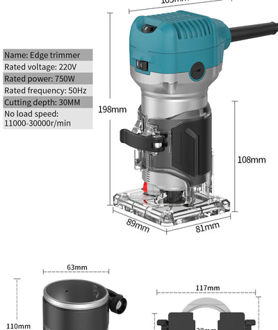Fresadora de Bordes Eléctrica para Carpintería Profesional - Image 8