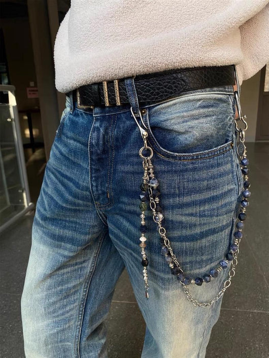 Pantalón Cargo Multifuncional con Cadena de Cintura y Cierre Combinado - Image 14