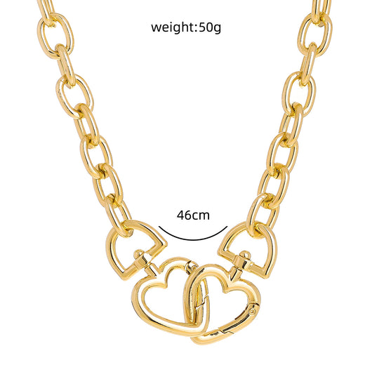 Collar Corazón Grande Electrochapado Estilo Europa y América - Image 13