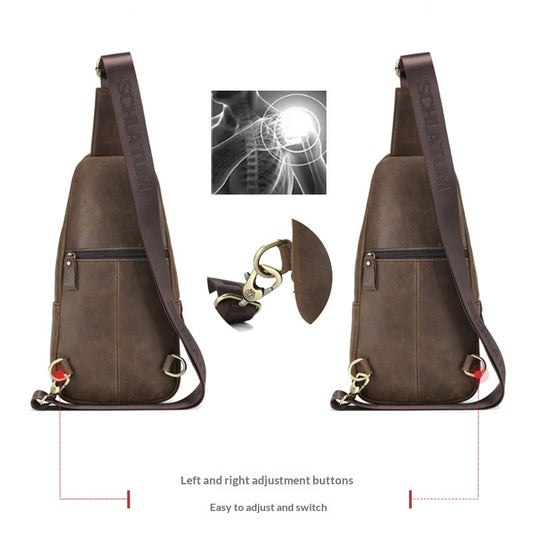 Bolsa Bandolera Vintage de Cuero Genuino para Hombre - Image 2