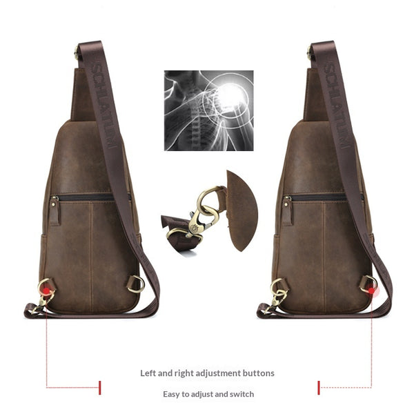 Bolsa Bandolera Vintage de Cuero Genuino para Hombre