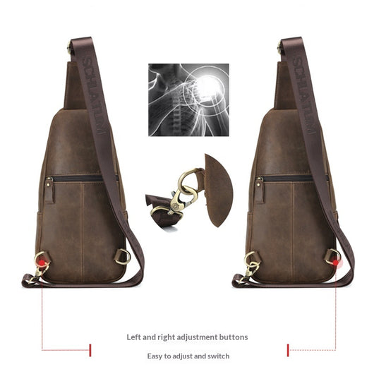 Bolsa Bandolera Vintage de Cuero Genuino para Hombre - Image 2