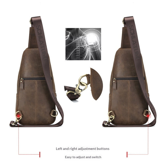 Bolsa Bandolera Vintage de Cuero Genuino para Hombre
