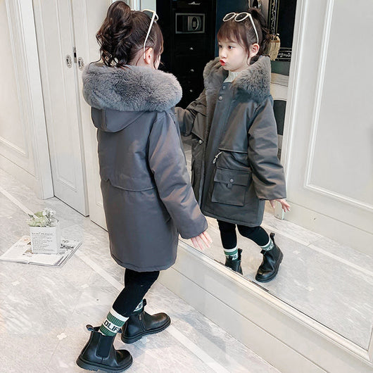 Abrigo Acolchado Cálido con Capucha para Niñas - Forro Polar Interior - Image 6