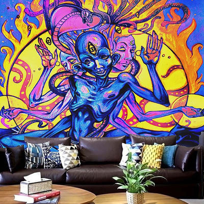 Tapiz Decorativo con Estampado Alien - Tela de Fondo para Pared - Image 42