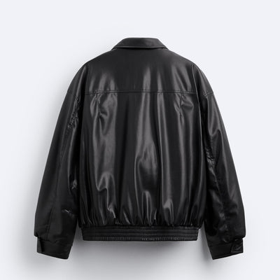 Chaqueta de Cuero Sintético con Solapas y Algodón para Hombre - Image 9