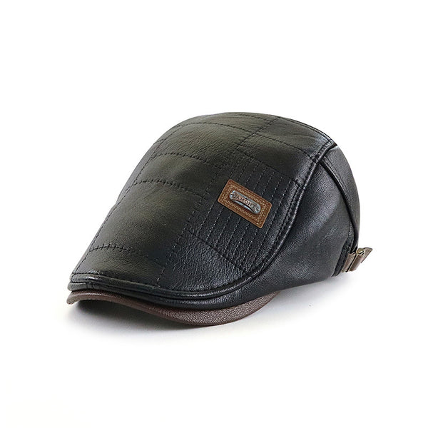 Gorra de Cuero PU Forrada en Fleece - Cálida y Versátil - Image 6
