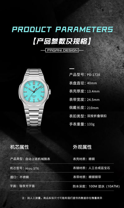 Reloj Automático de Acero Inoxidable Resistente al Agua - Diseño Barril - Image 19