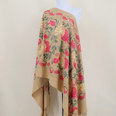 Chal de Cachemira con Bordado de Flor de Granada - Image 18