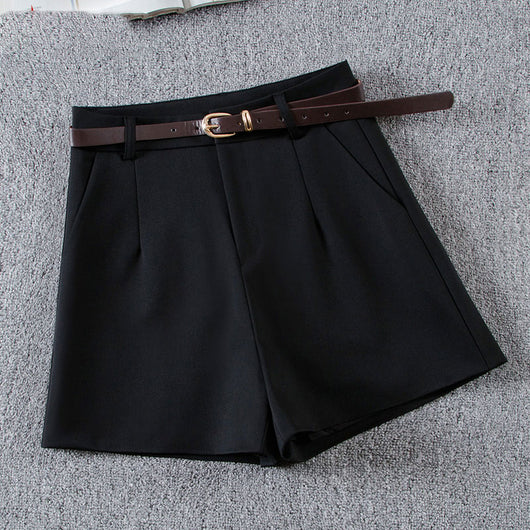 Shorts de Lana Cintura Alta Color Sólido - Image 3