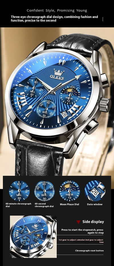 Reloj Multifunción de Cuarzo para Hombre con Calendario y Cronómetro - Image 8