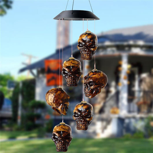 Carillón Solar Halloween Calavera con Luz LED para Jardín - Image 2