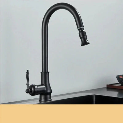 Grifo de Cocina Retráctil Estilo Europeo Antiguo con Cuenca de Cobre - Image 23