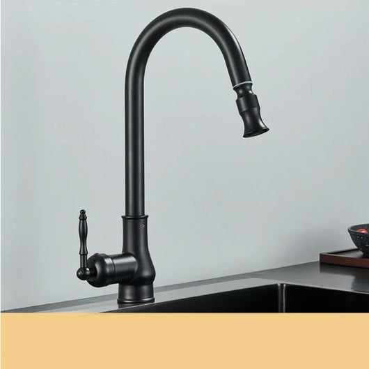 Grifo de Cocina Retráctil Estilo Europeo Antiguo con Cuenca de Cobre - Image 23