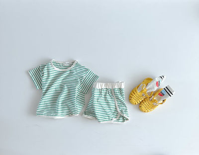 Pijama Infantil de Rayas Transpirable - Shorts y Camiseta de Manga Corta - Image 17