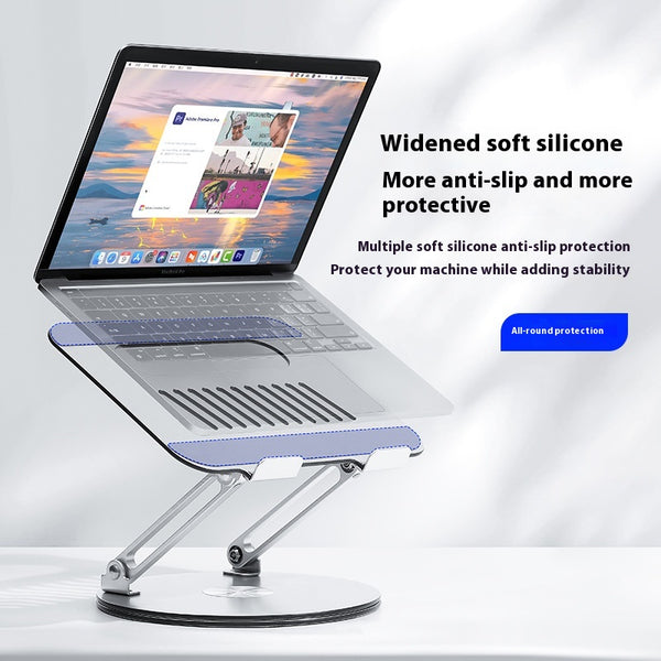 Soporte Ajustable para Laptop en Aluminio - Elevable, Giratorio y Plegable