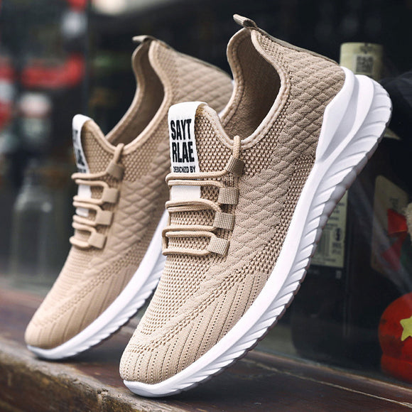 Zapatillas de Running Tejidas Volantes con Cordones para Hombre