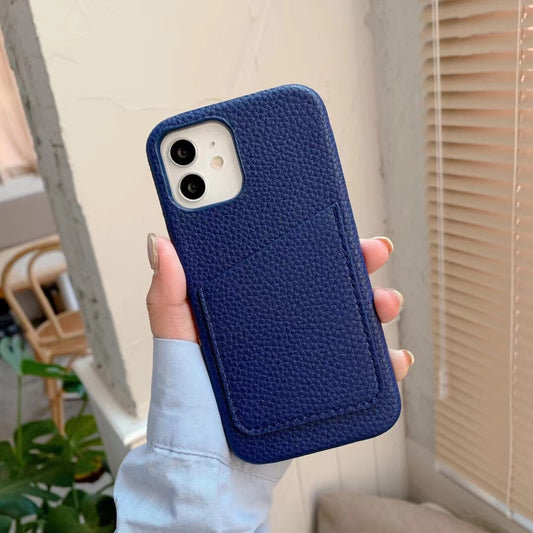 Funda para Teléfono con Ranura para Tarjetas y Textura Piel de Cocodrilo