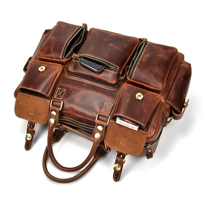 Bolsa Mensajera de Cuero Genuino Estilo Retro con Gran Capacidad para Hombre - Image 5
