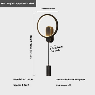 Lámpara de Pared Cobre Lujo para Dormitorio y Mesita de Noche - Image 2