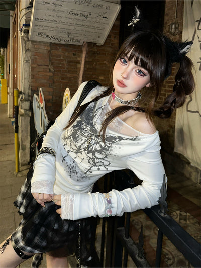 Blusa de Manga Larga con Encaje y Escote en V para Mujer - Image 4