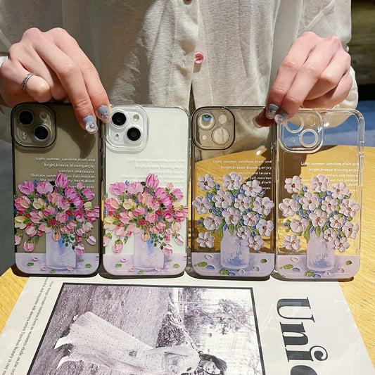 Funda Protectora Transparente Floral para Celular - Image 2