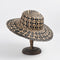 Sombrero de Rafia con Ala Ancha y Bloques de Color Geométricos