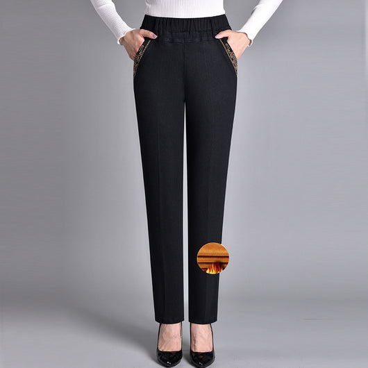 Pantalones Vaqueros Talle Alto Cintura Elástica Corte Recto - Image 8